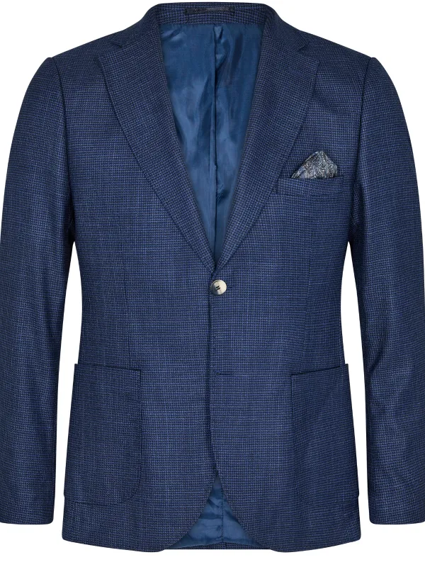 2BLIND2C NAVY CHECK SUIT BLAZER