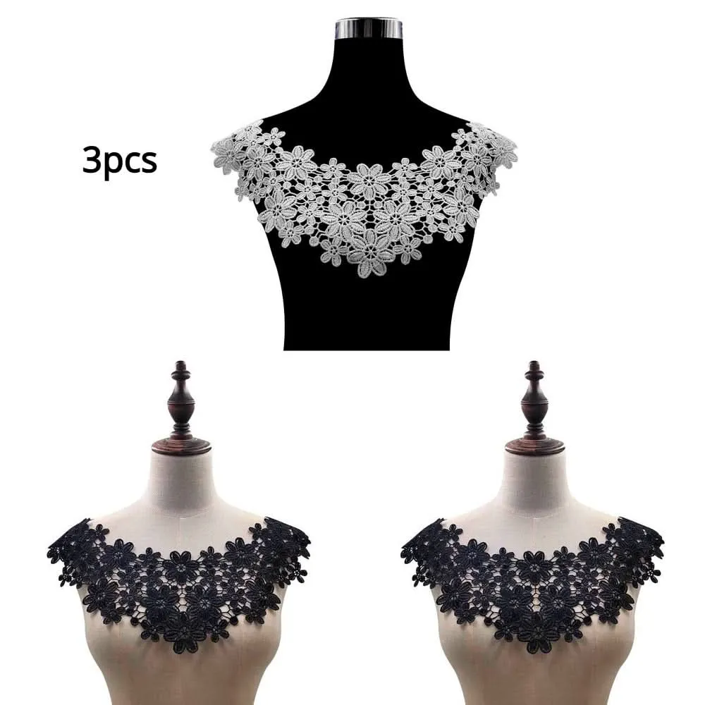 3pcs Embroidered Lace Detachable Collars