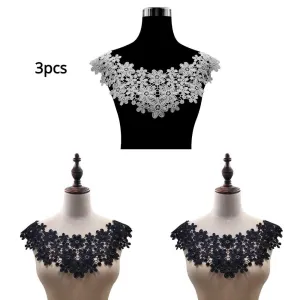 3pcs Embroidered Lace Detachable Collars