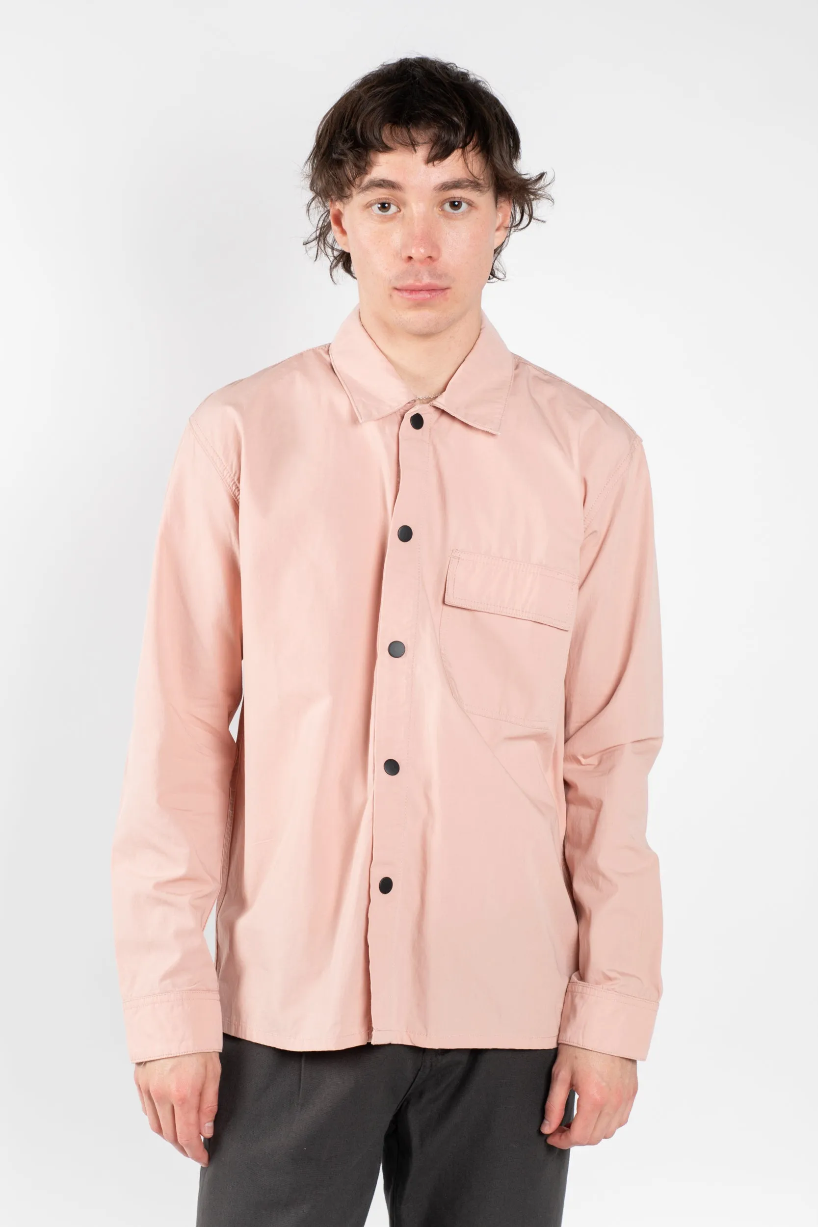 6001 Lightweight Buttoned Overshirt | Dusty Pink