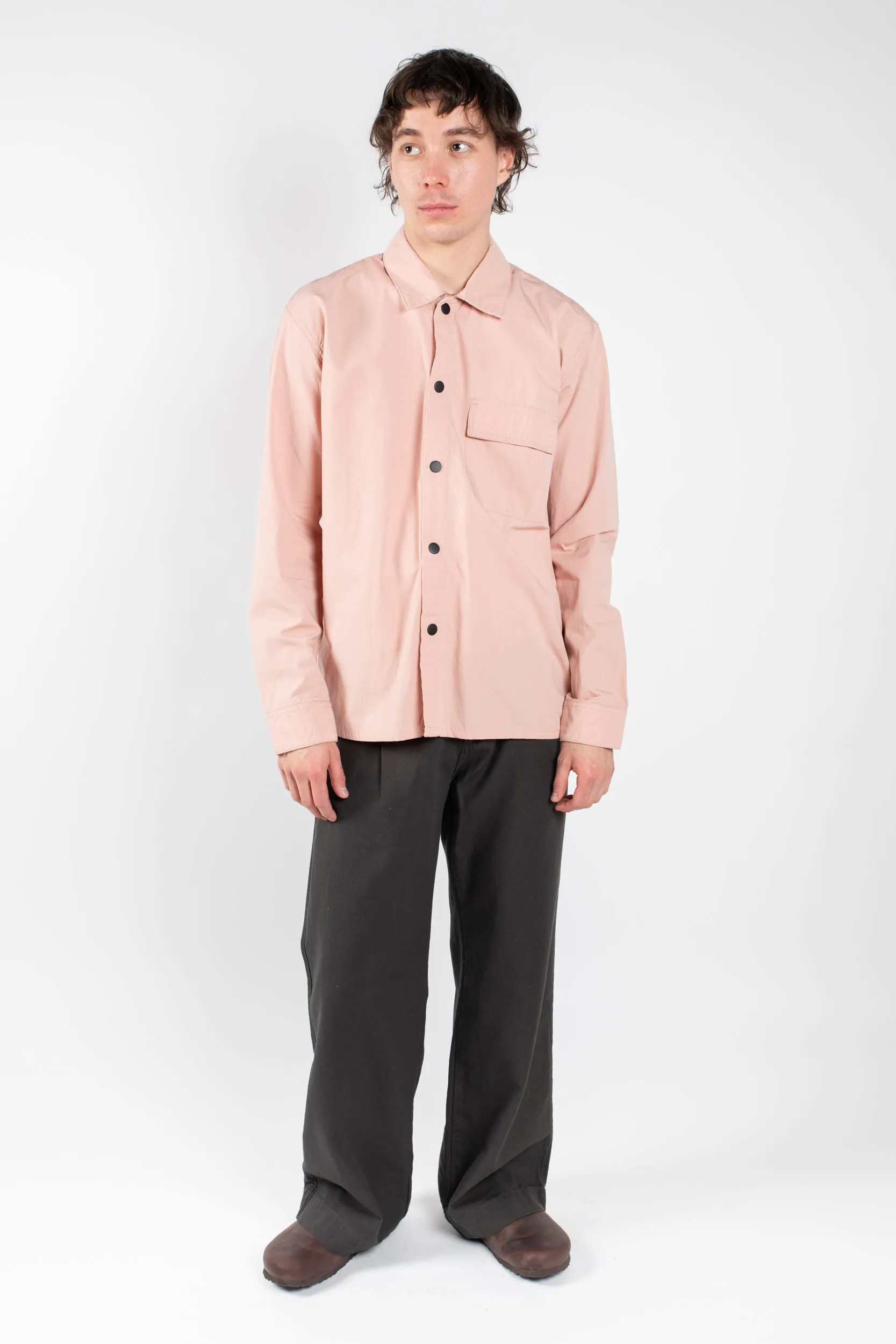 6001 Lightweight Buttoned Overshirt | Dusty Pink
