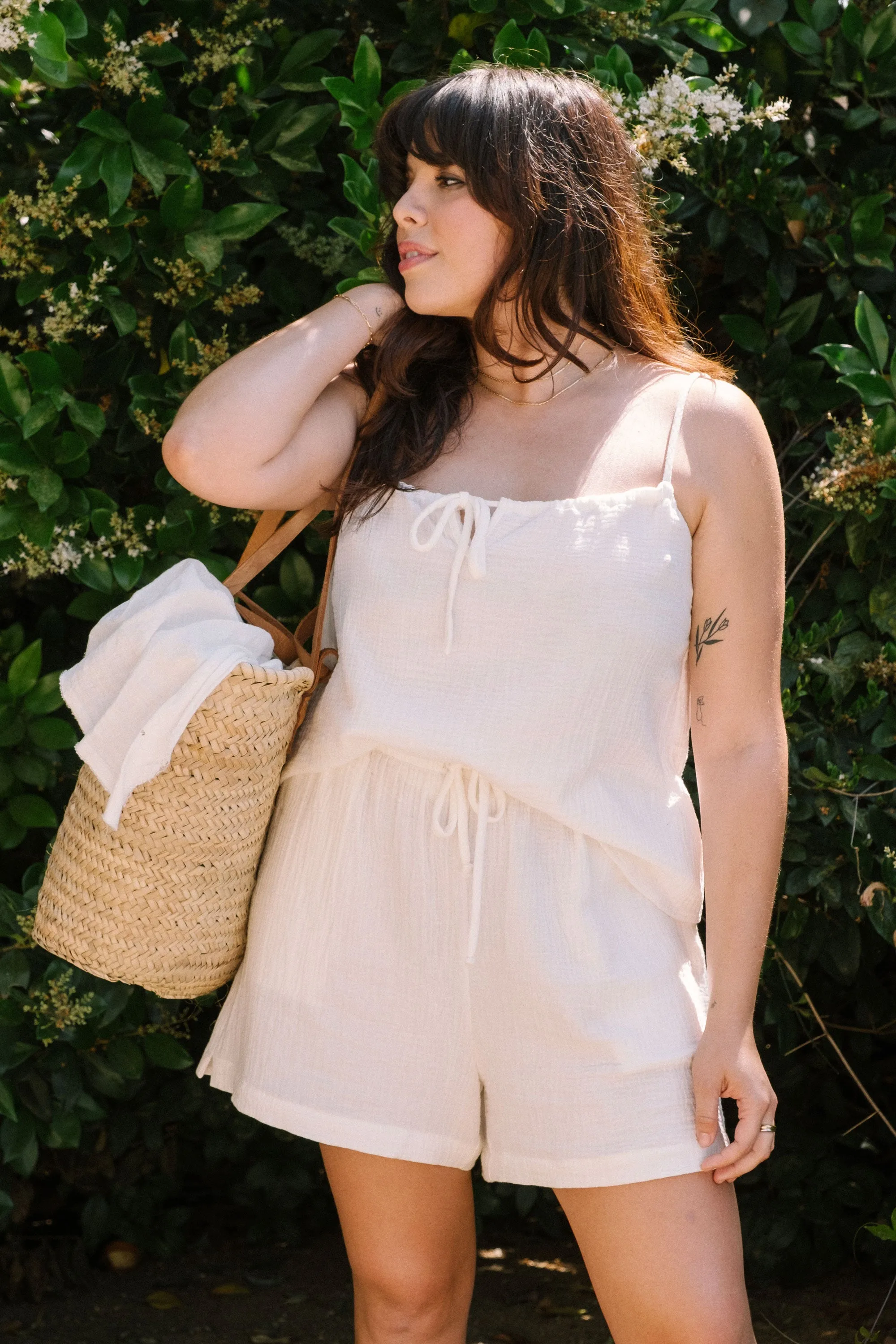 Allison Shorts in Cream Gauze