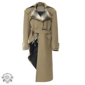 Asymmetrical Belted Coat