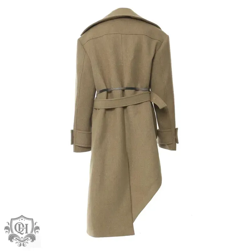 Asymmetrical Belted Coat