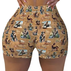 Athletic Shorts Women's Short Yoga / Sports Shorts, Bigfoot, Sasquatch, Bigfoot shorts