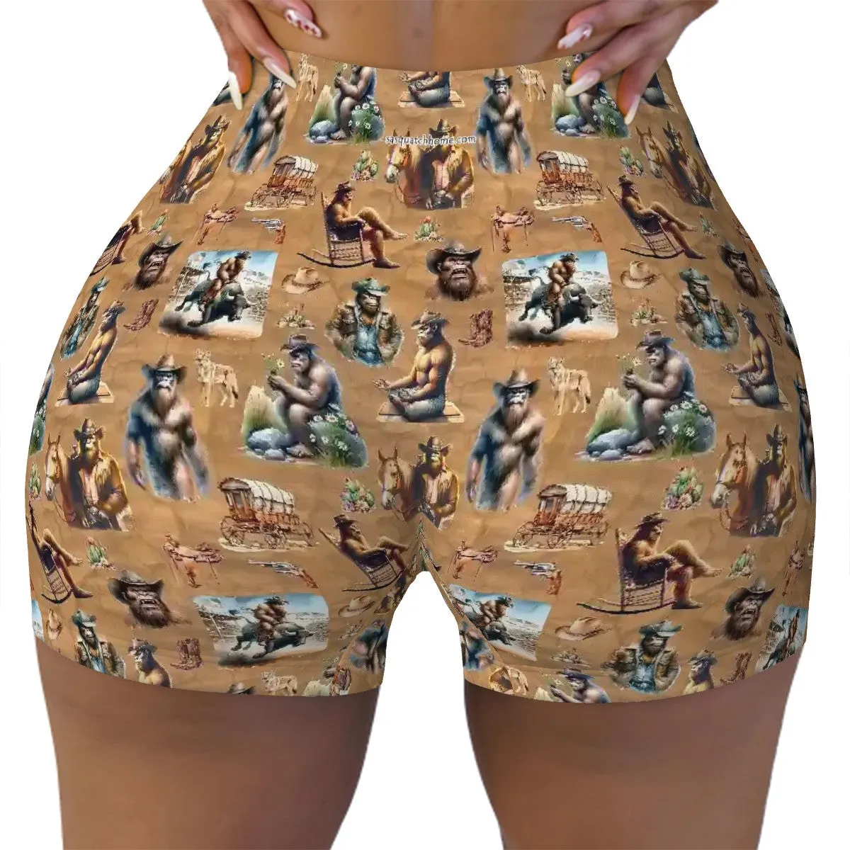 Athletic Shorts Women's Short Yoga / Sports Shorts, Bigfoot, Sasquatch, Bigfoot shorts