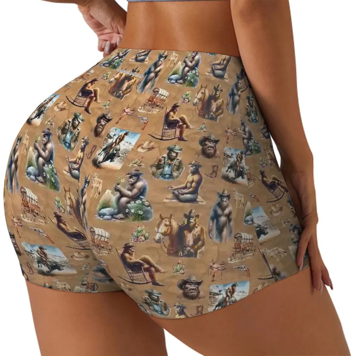 Athletic Shorts Women's Short Yoga / Sports Shorts, Bigfoot, Sasquatch, Bigfoot shorts