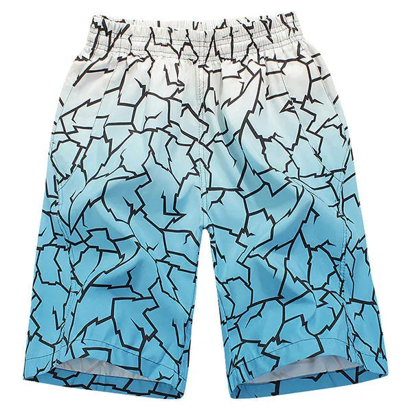 Beach Swimming Breathable Comfortable Lightning Printed Beach Shorts for Men