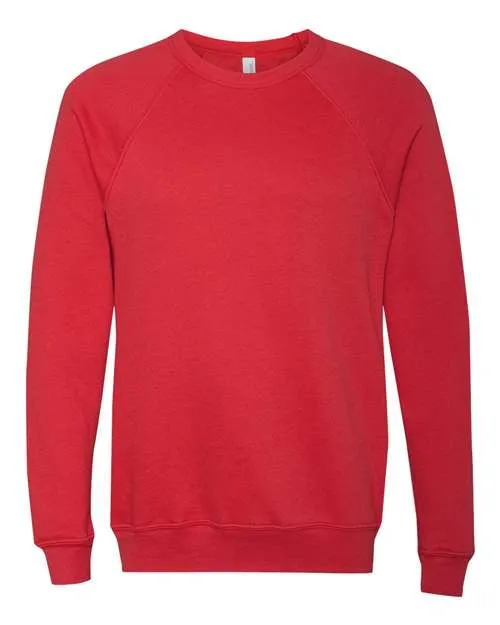 BELLA   CANVAS Sponge Fleece Raglan Crewneck Sweatshirt 3901 Pink