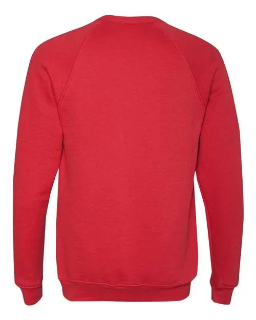 BELLA   CANVAS Sponge Fleece Raglan Crewneck Sweatshirt 3901 Pink