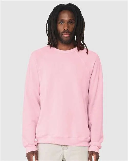 BELLA   CANVAS Sponge Fleece Raglan Crewneck Sweatshirt 3901 Pink