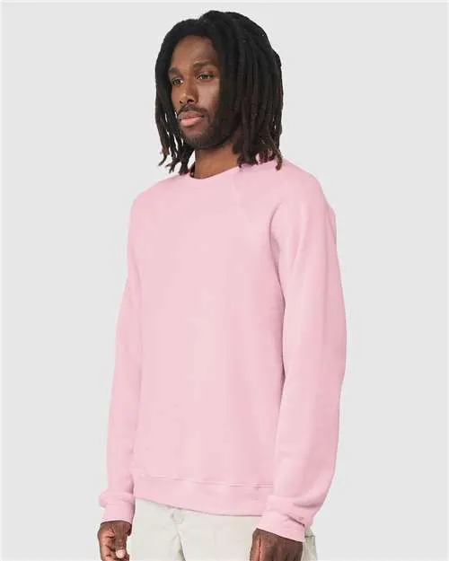 BELLA   CANVAS Sponge Fleece Raglan Crewneck Sweatshirt 3901 Pink