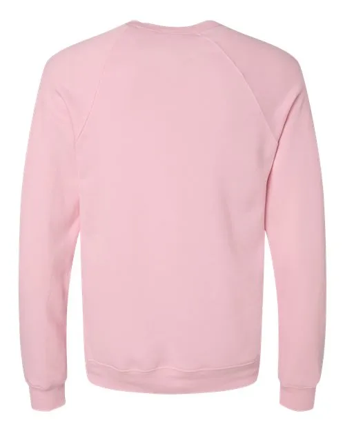 BELLA   CANVAS Sponge Fleece Raglan Crewneck Sweatshirt 3901 Pink
