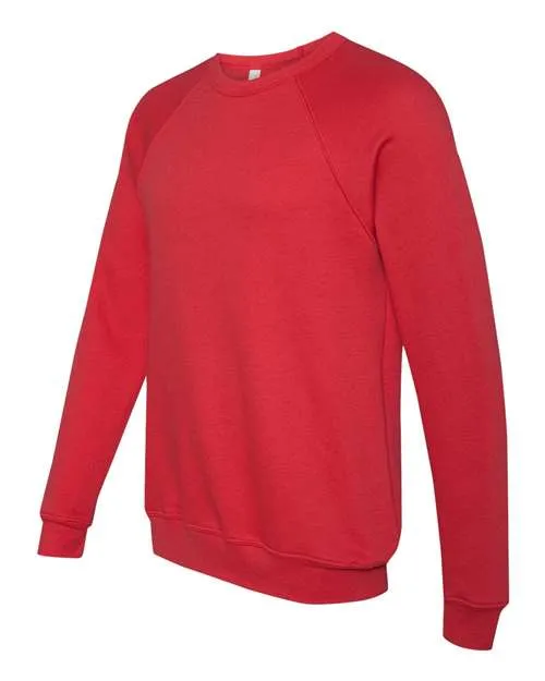 BELLA   CANVAS Sponge Fleece Raglan Crewneck Sweatshirt 3901 Pink