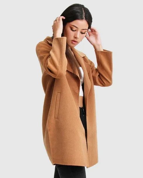 Belle & Bloom Ex Boyfriend Wool Blend Oversized Jacket Camel