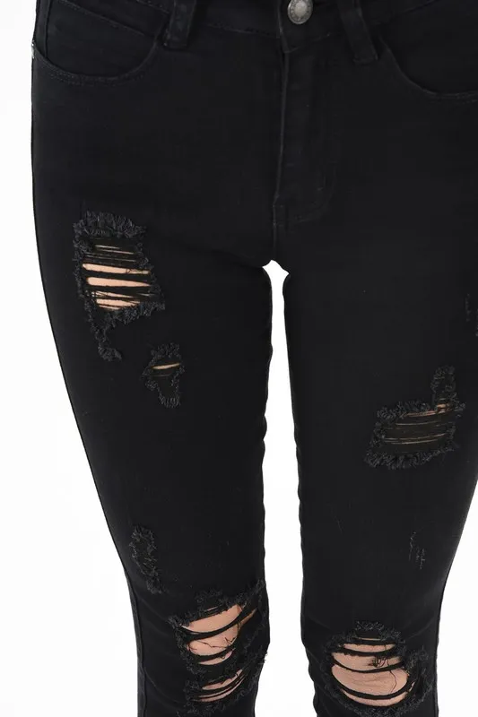 Black Distressed Jeans