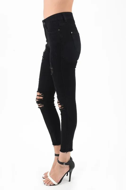 Black Distressed Jeans
