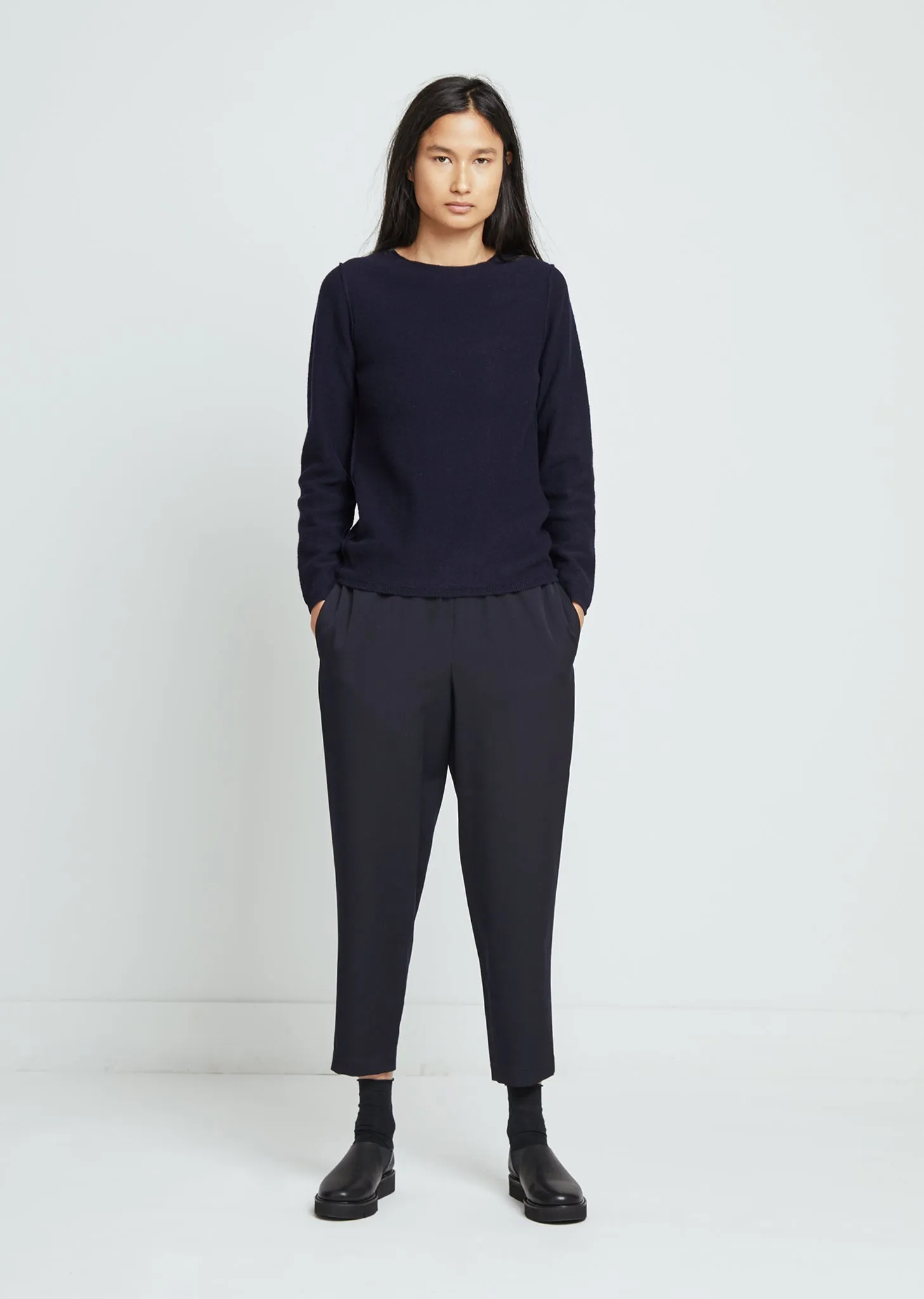 Carded Lambswool Crewneck Sweater