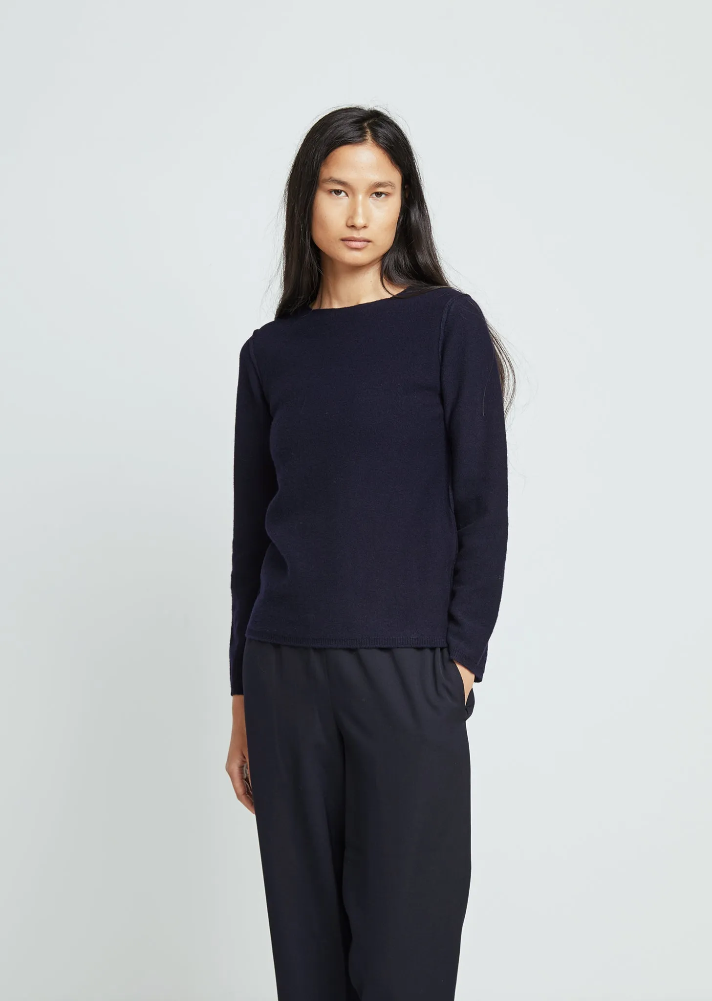 Carded Lambswool Crewneck Sweater