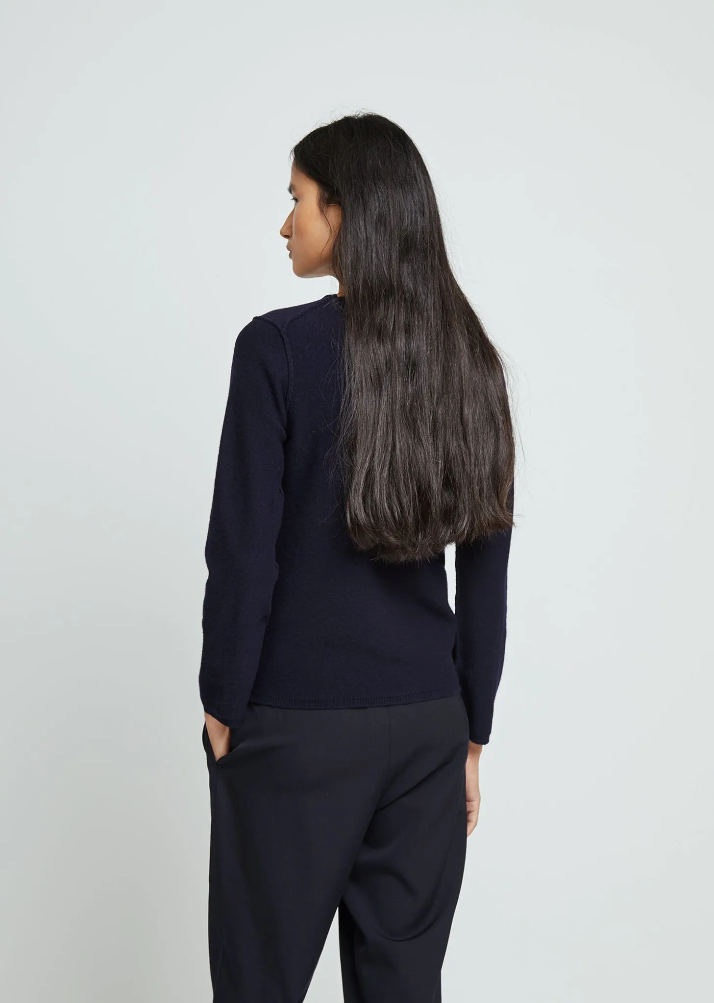 Carded Lambswool Crewneck Sweater