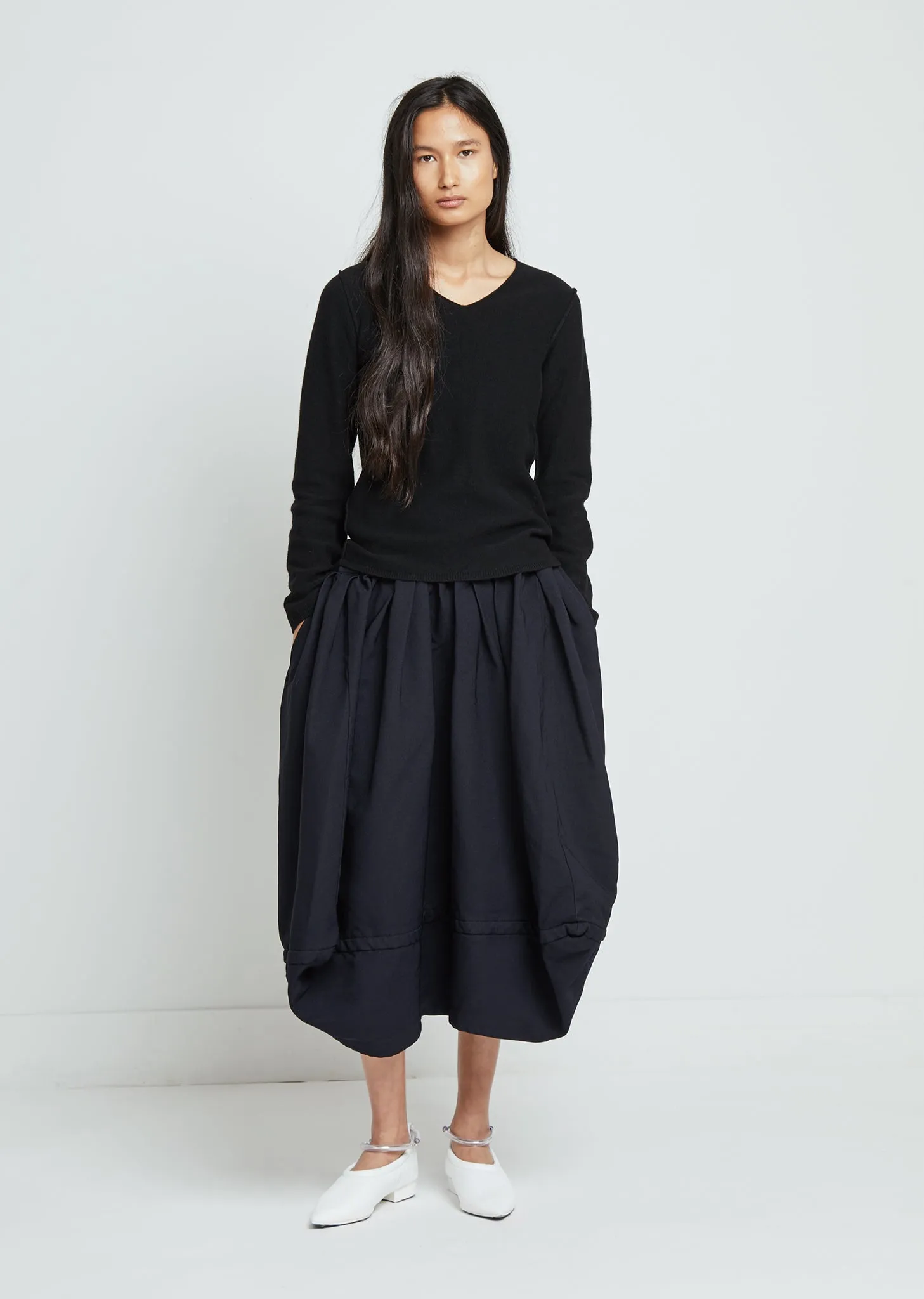 Carded Lambswool V-Neck Sweater