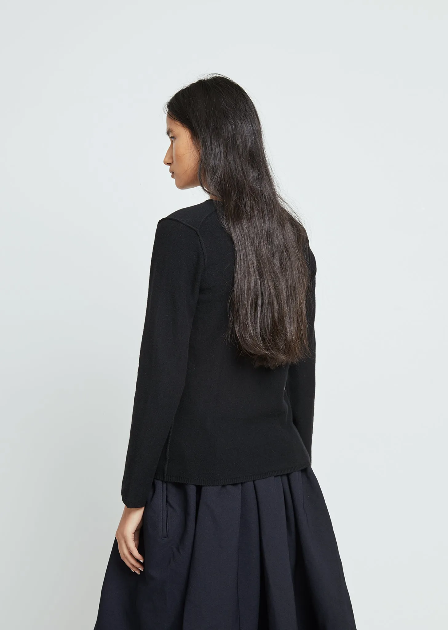 Carded Lambswool V-Neck Sweater