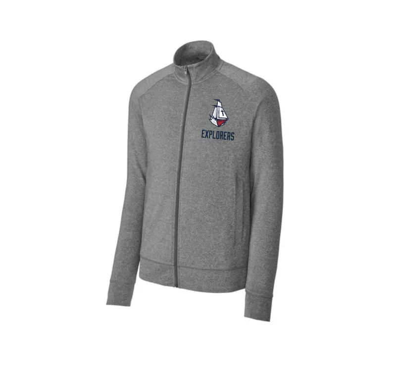 Columbus Ship Heather Grey Full Zip Jacket