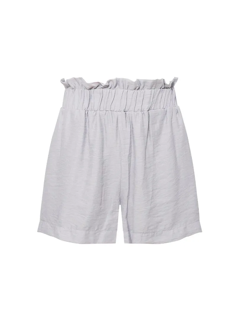 Comfortable Fit Shorts with Elasticated Waist - Grey