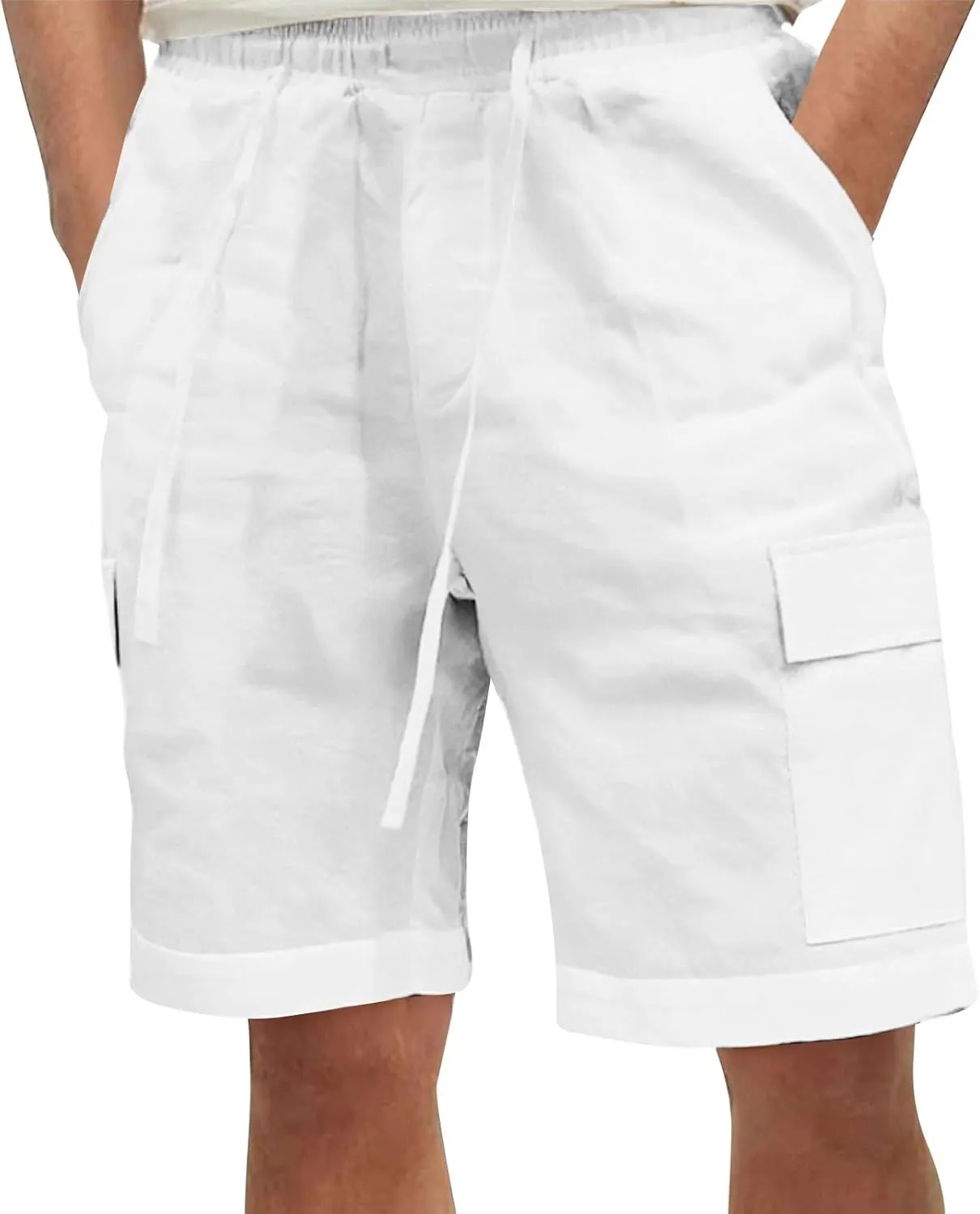Cotton Linen Shorts for Men Casual Solid Color Baggy Shorts Breathable Pants Gym Running Thin Pants 2025 Summer