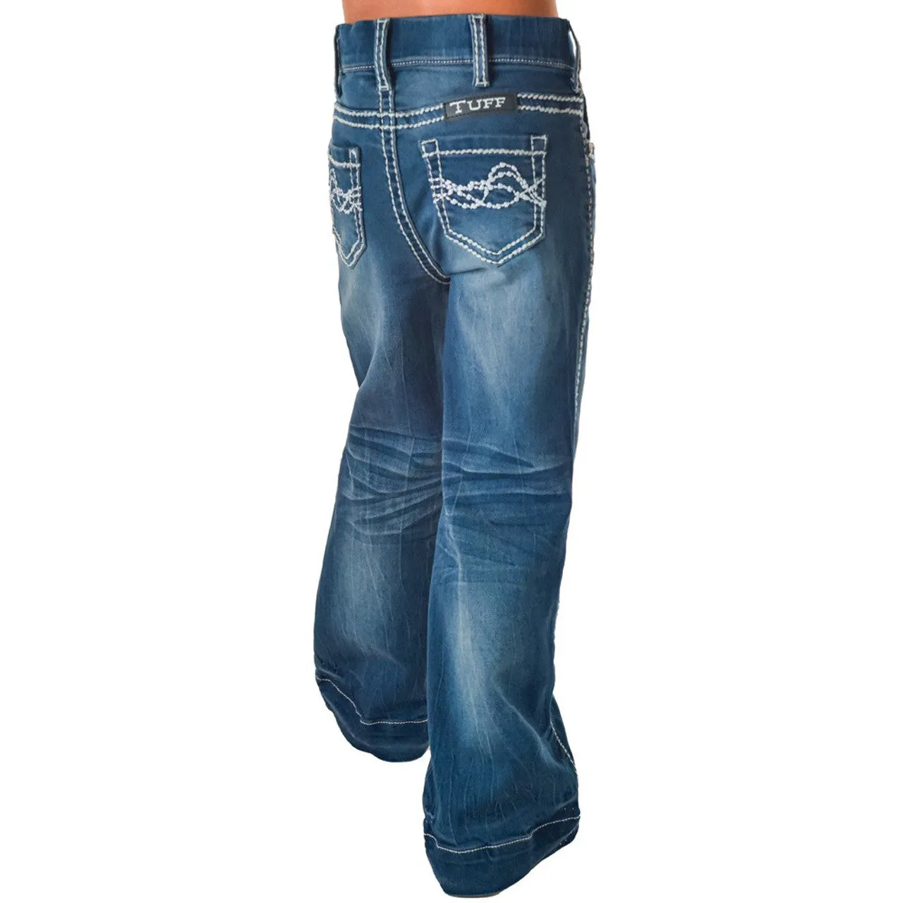 Cowgirl Tuff Girl's Pull On Edgy Trouser Jean - Medium Wash