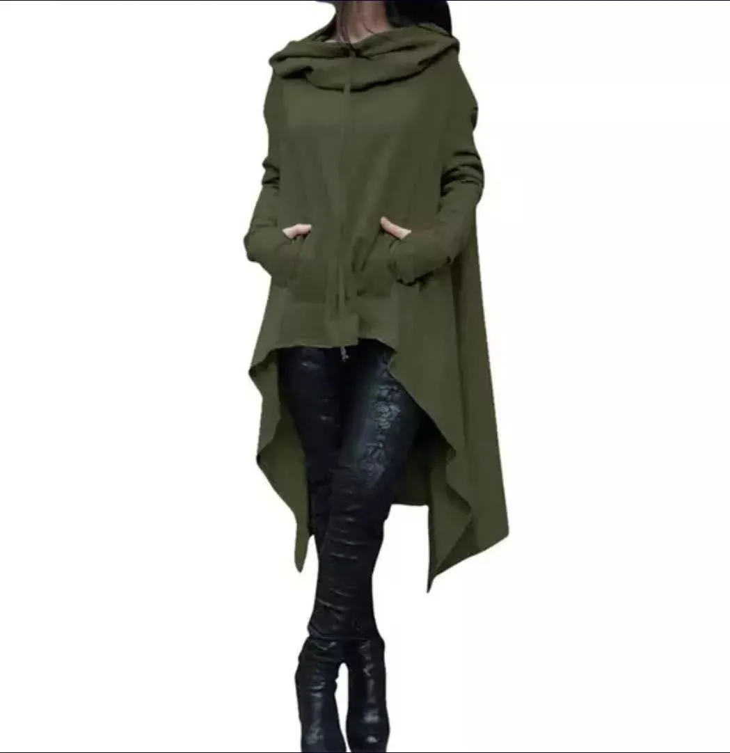 Cozy Autumn Poncho - Black