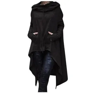 Cozy Autumn Poncho - Black