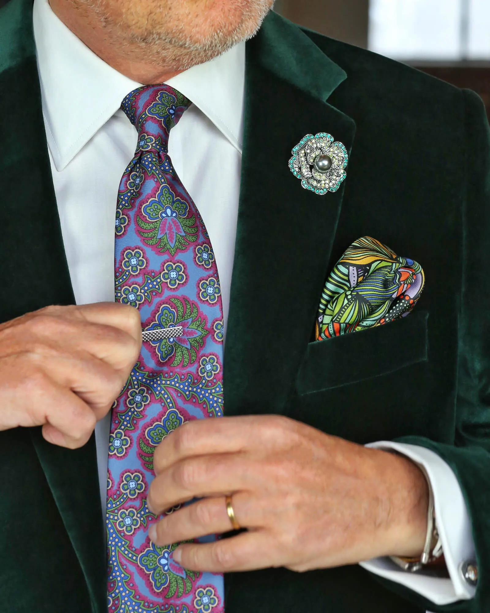 DÉCLIC 'Regal' Velvet Jacket - Green