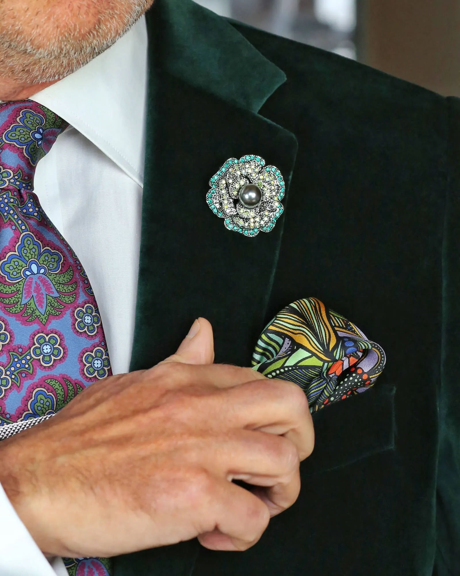 DÉCLIC 'Regal' Velvet Jacket - Green