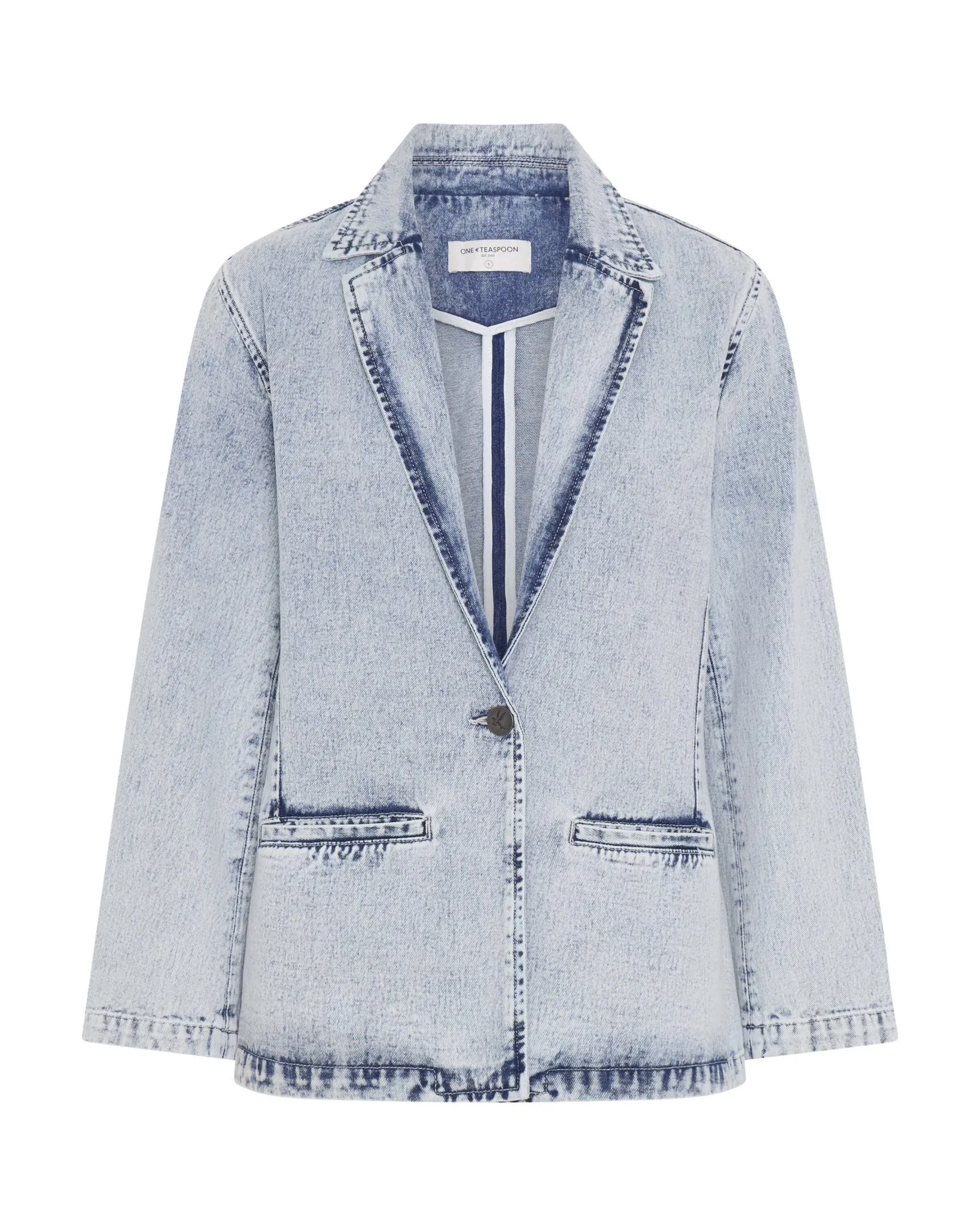 Denim Boyfriend Blazer - Bahama Blue