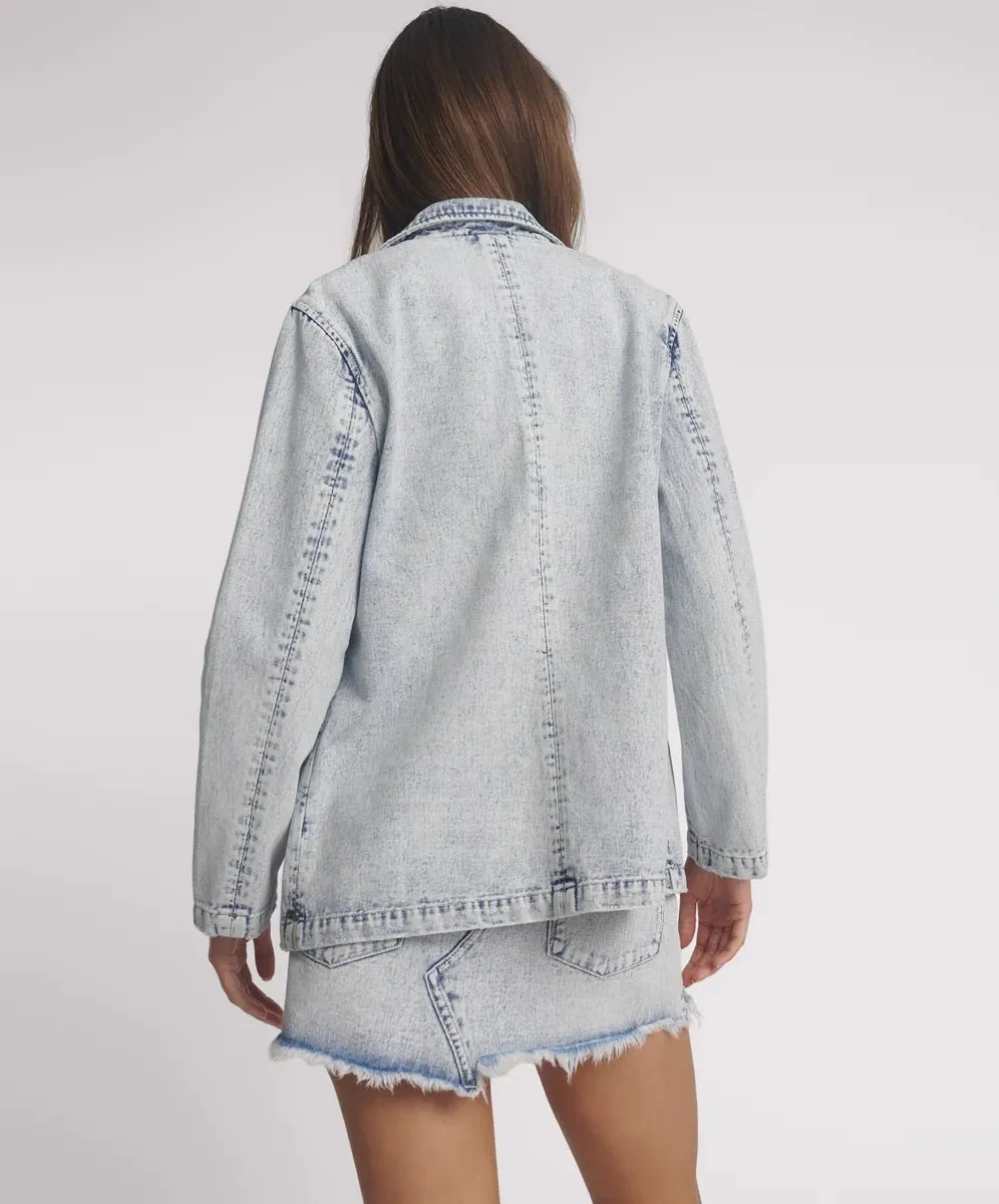Denim Boyfriend Blazer - Bahama Blue