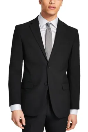DKNY Men's Modern Fit High Performance Separates Business Suit Jacket, Black Solid, 38 Regular