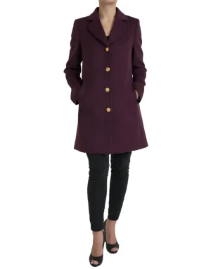 Dolce & Gabbana Purple Wool-Cashmere Trench Coat