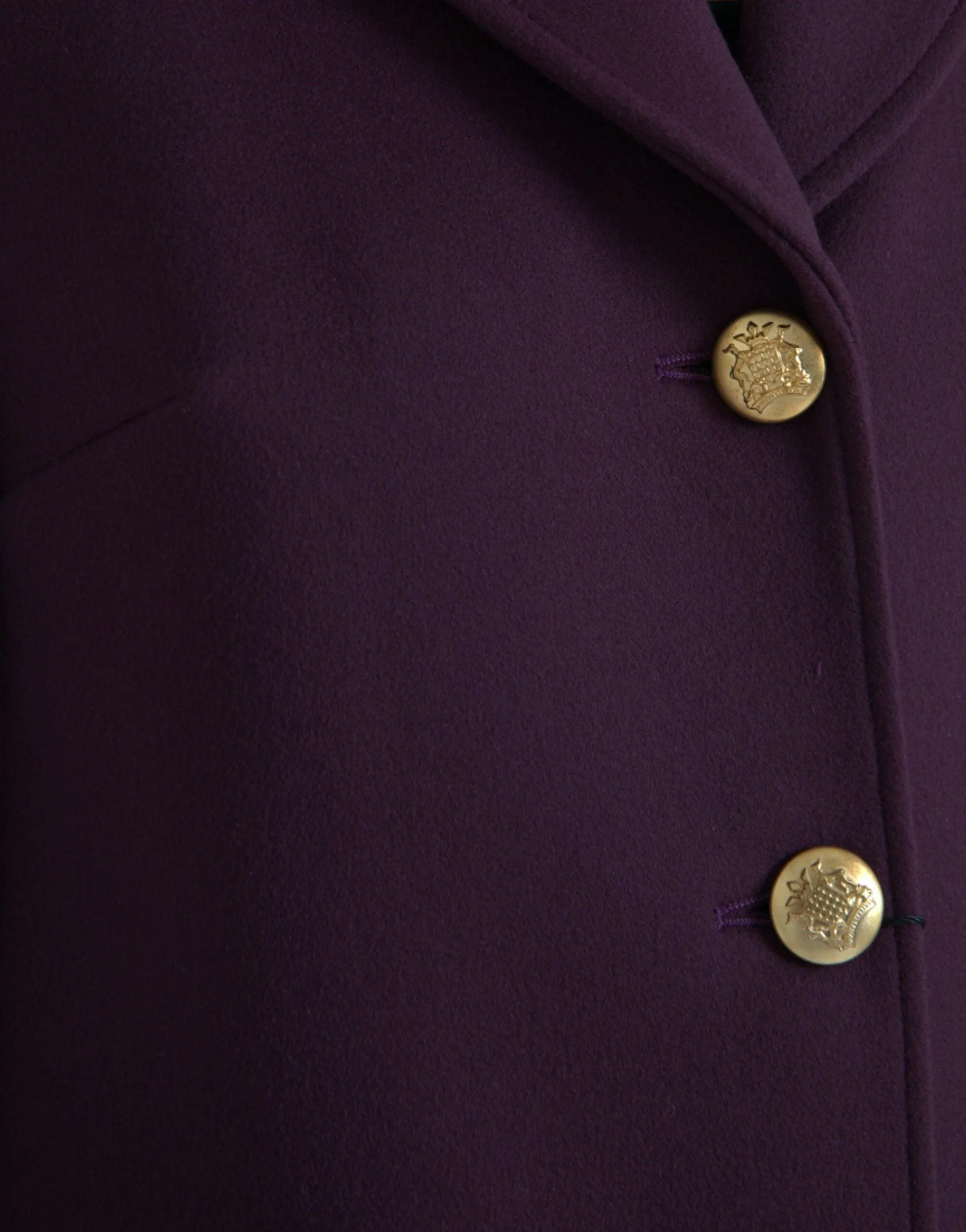Dolce & Gabbana Purple Wool-Cashmere Trench Coat