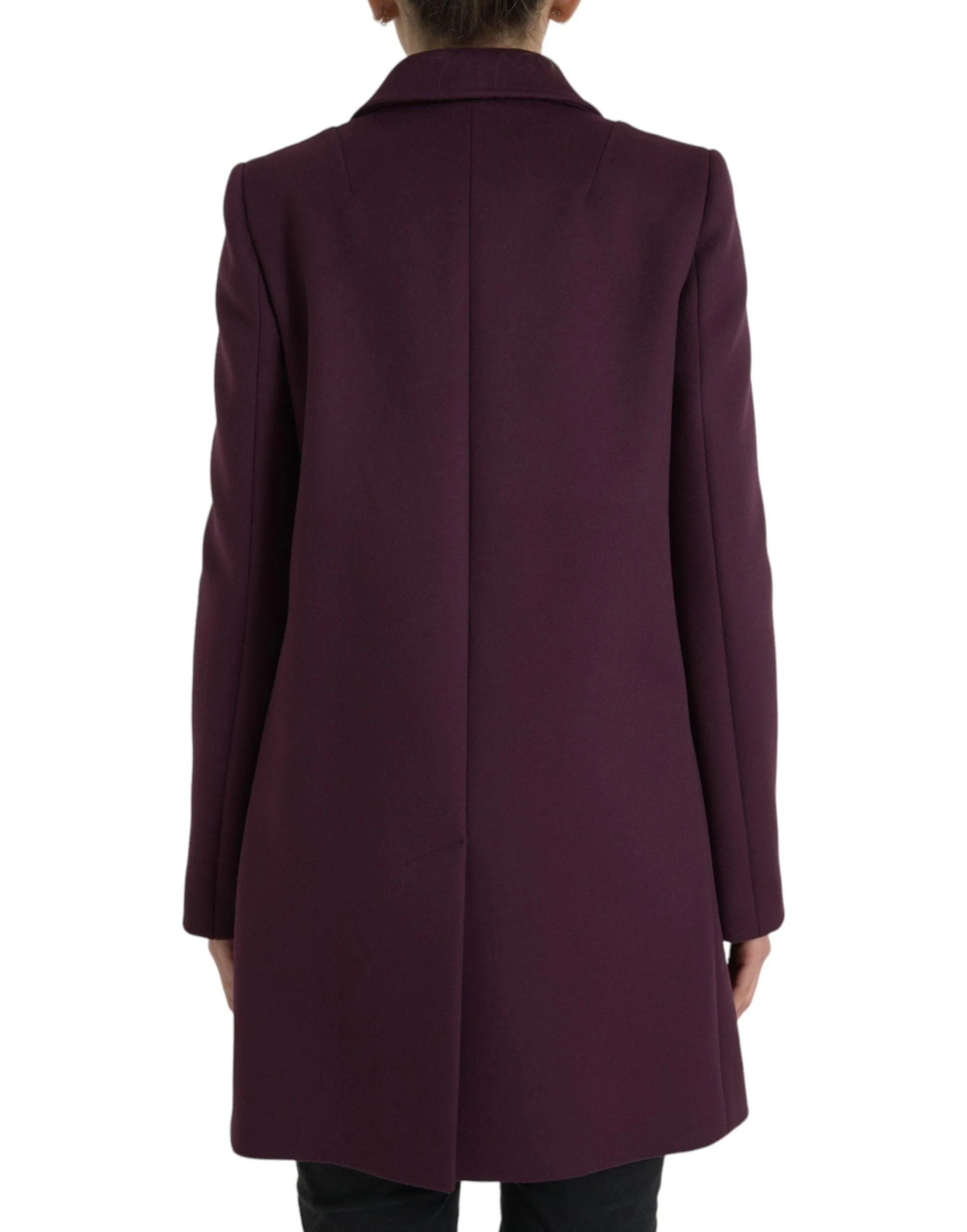 Dolce & Gabbana Purple Wool-Cashmere Trench Coat