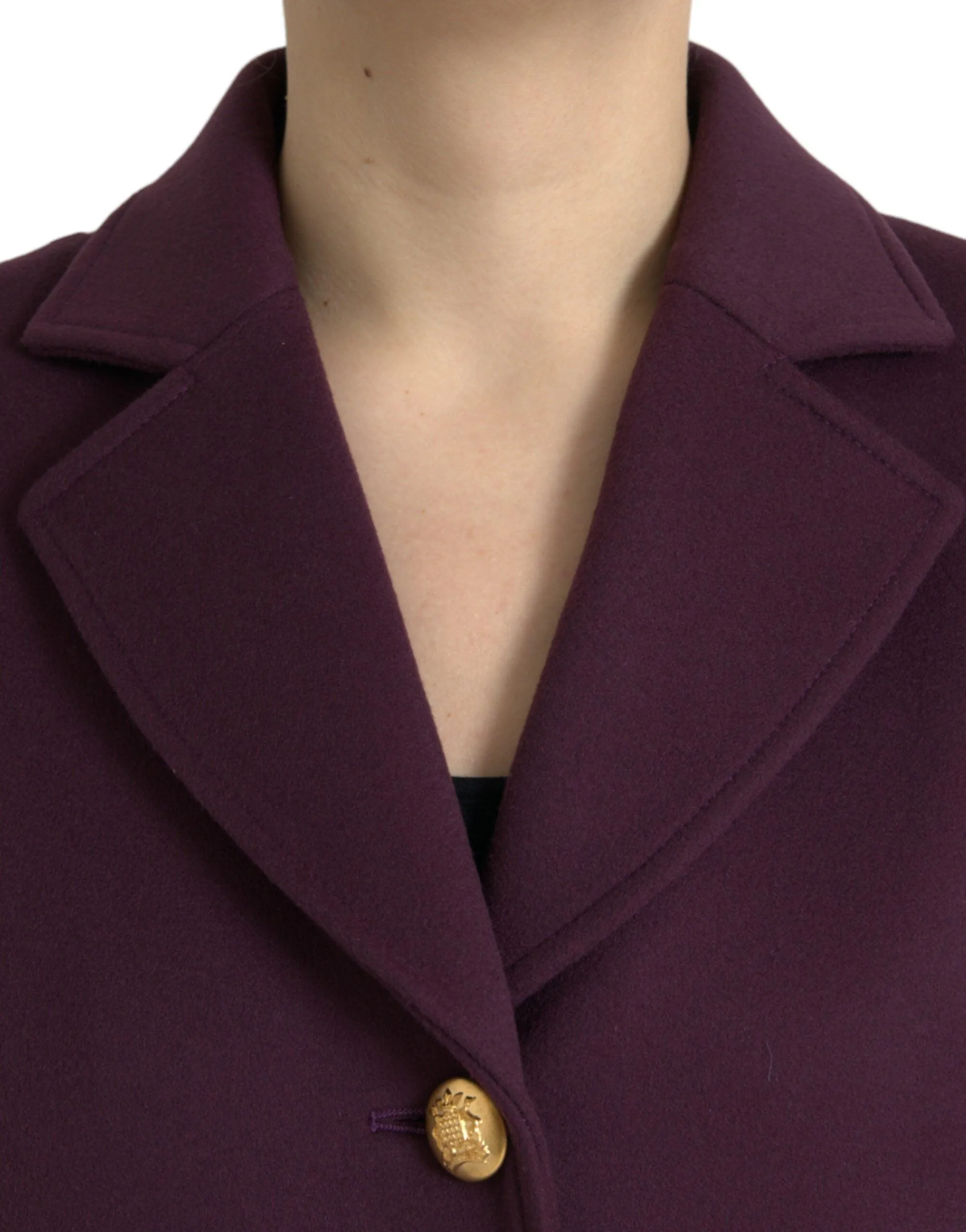 Dolce & Gabbana Purple Wool-Cashmere Trench Coat