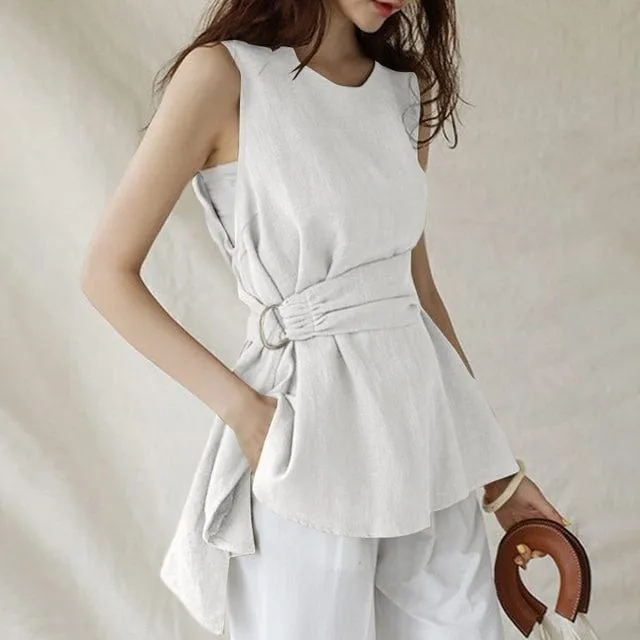 Evelyn Elegant Wrap Tank Top