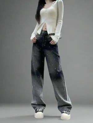 Fall Glitter Dot Grunge Jeans