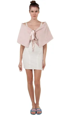 Faux Fur Tie Stole Blush