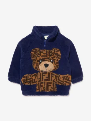 Fendi Kids Teddy Half-zip Sweatshirt