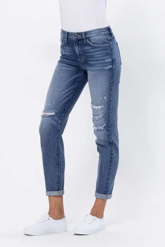 Fly Girl Distressed Boyfriend Jeans