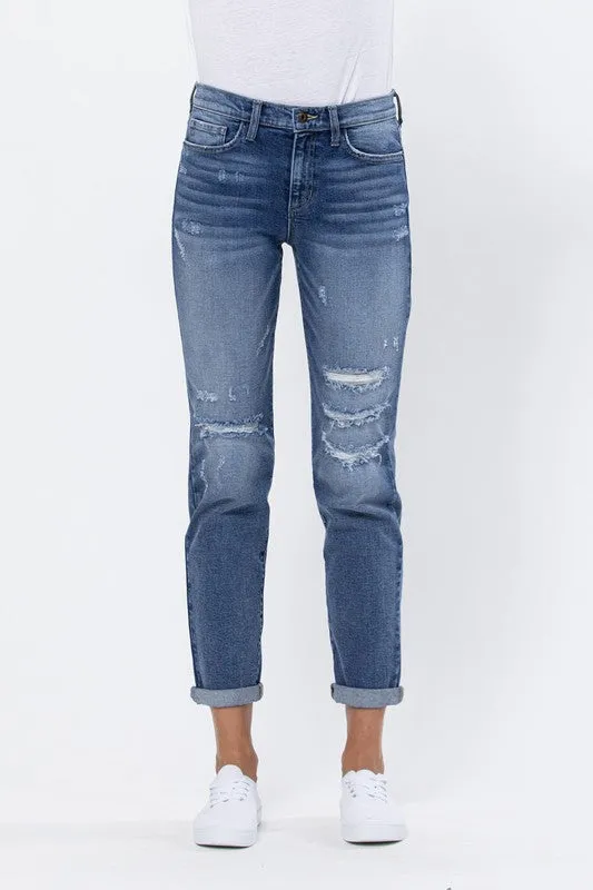 Fly Girl Distressed Boyfriend Jeans