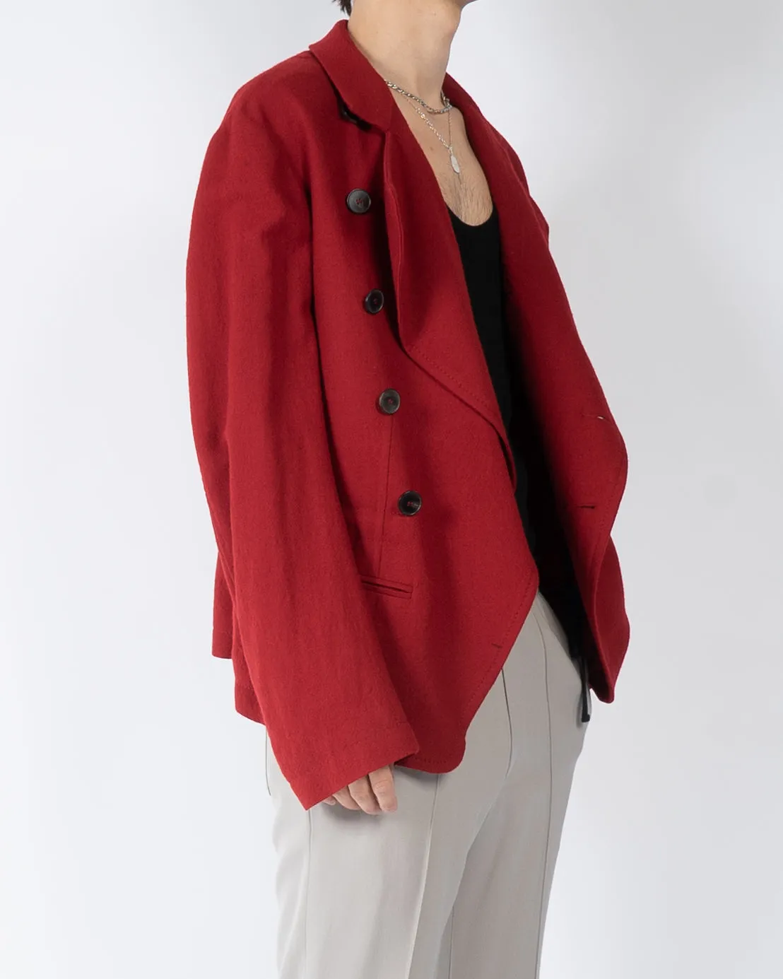FW17 Blood Red Officers Blazer Coat 1 of 1 Sample