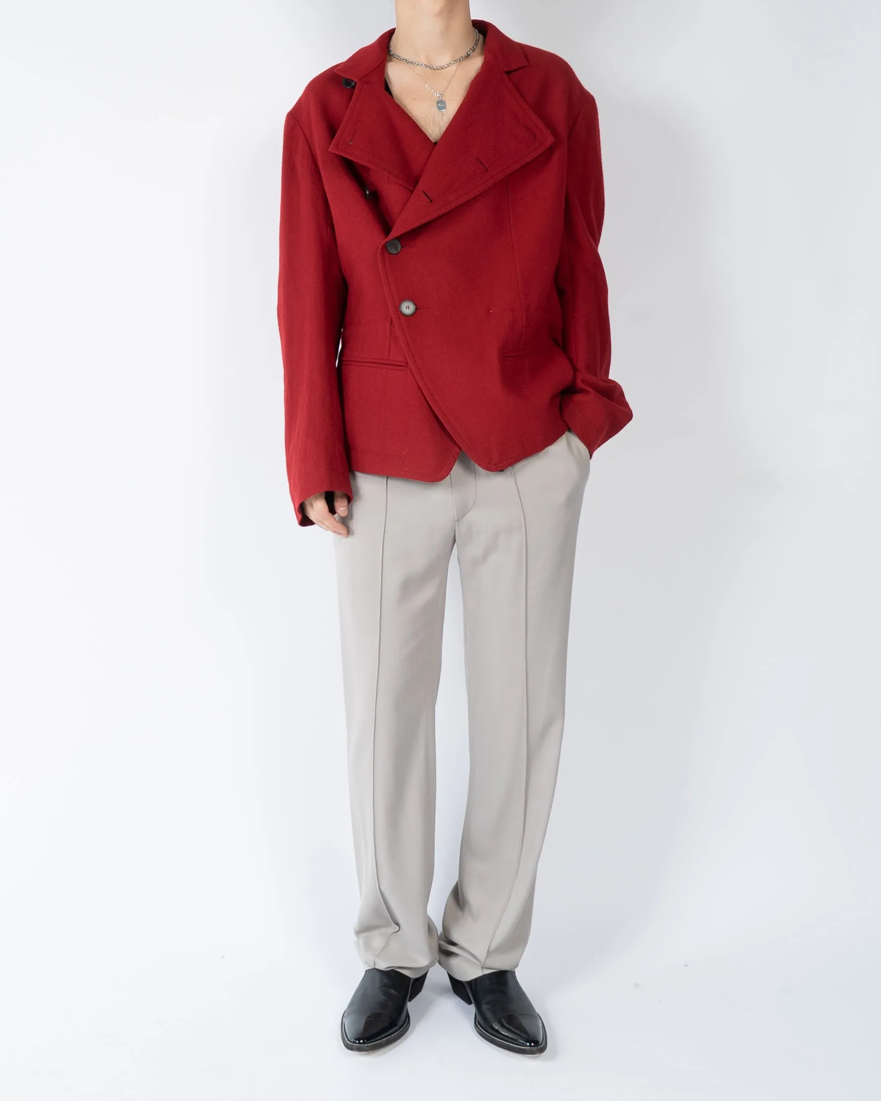FW17 Blood Red Officers Blazer Coat 1 of 1 Sample