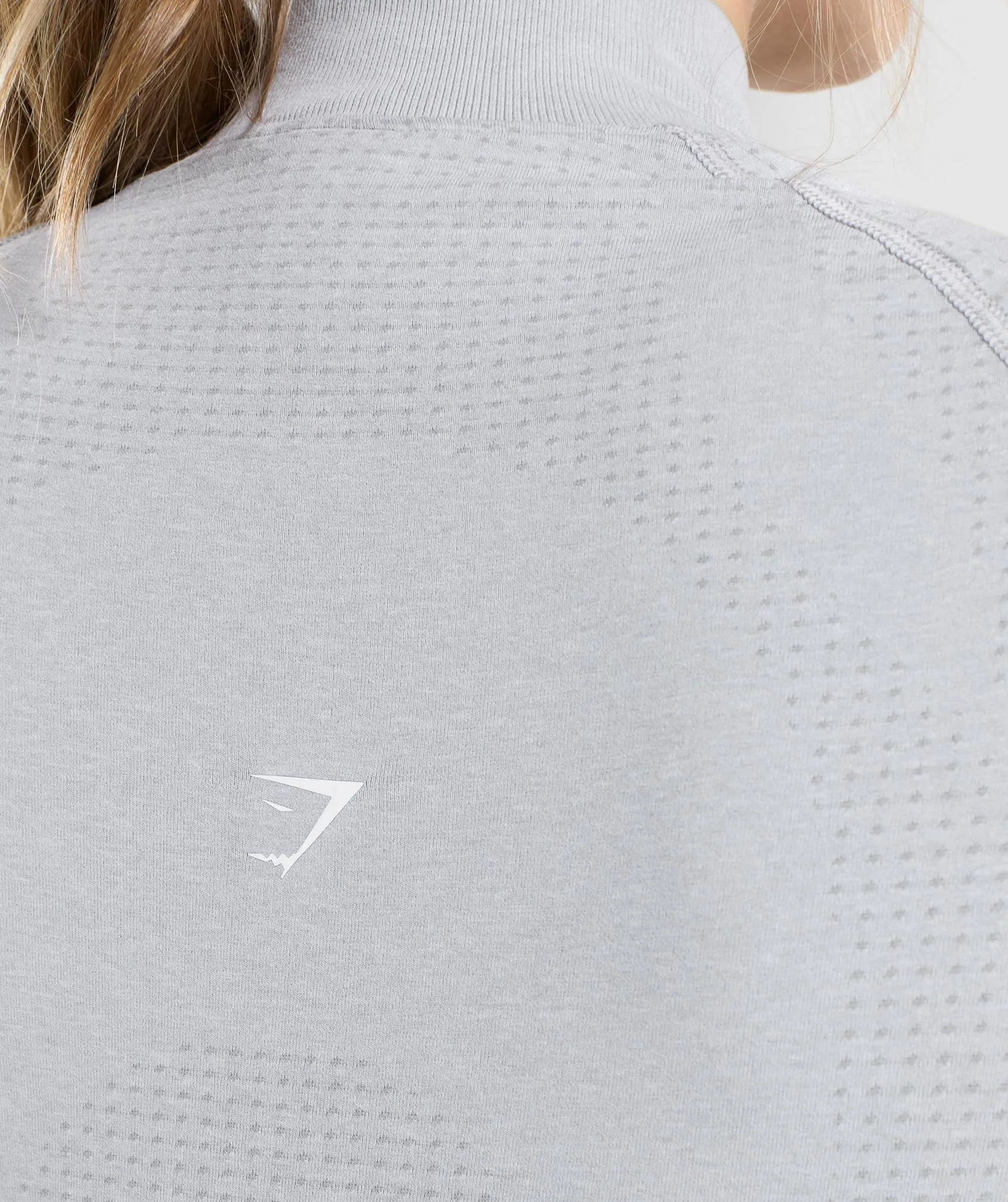 Gymshark Vital Seamless 2.0 1/2 Zip Pullover - Light Grey Marl